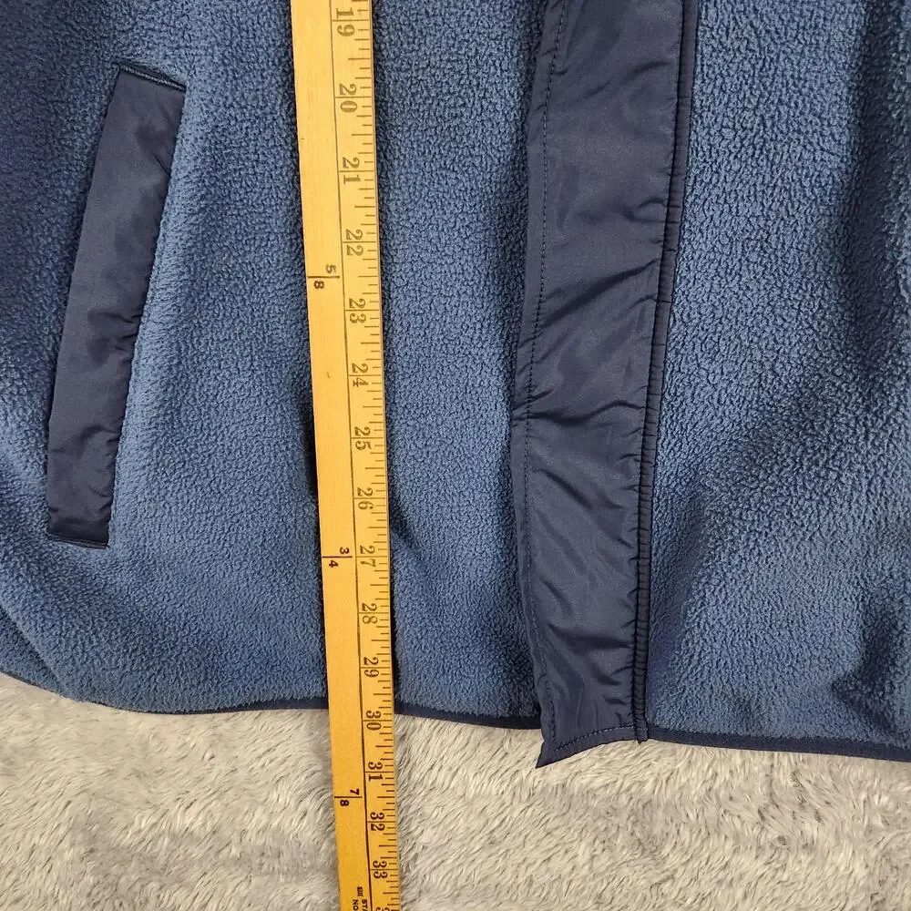 The North Face Vest Mens XL Blue Fleece Full Zip Insulated Hiking NF0A87RG Logo